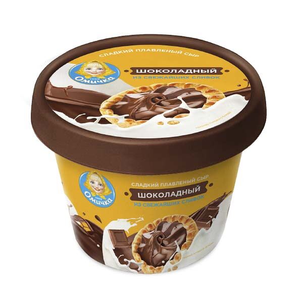 Сыр плавленый Омичка 230гр Сладкий Шоколадный стакан