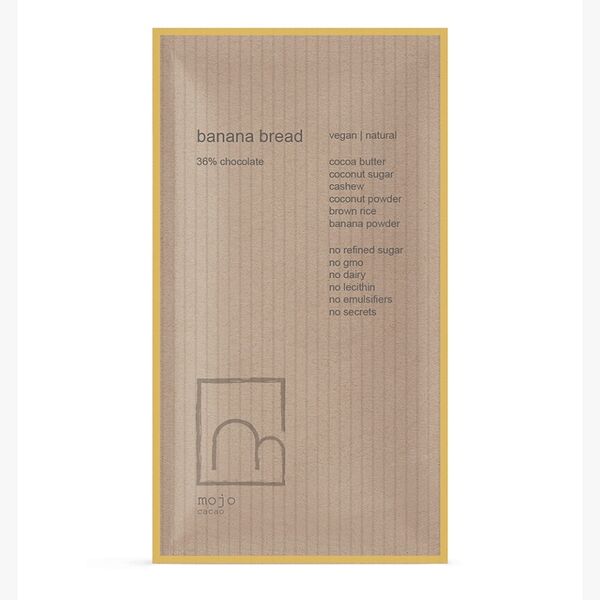 Шоколад белый веганский Banana Bread, Mojo Cacao