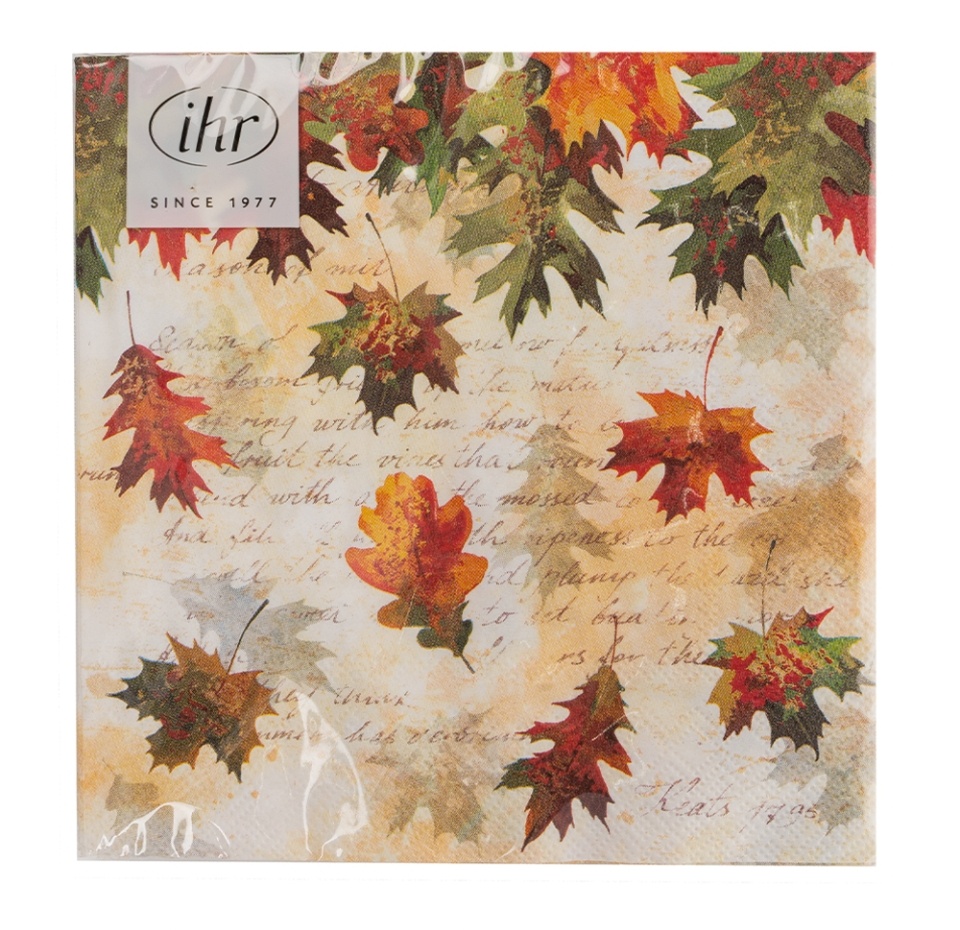 

Салфетки бумажные Ihr Falling Leaves, 33х33 см, 3-слойные 20 шт, Германия