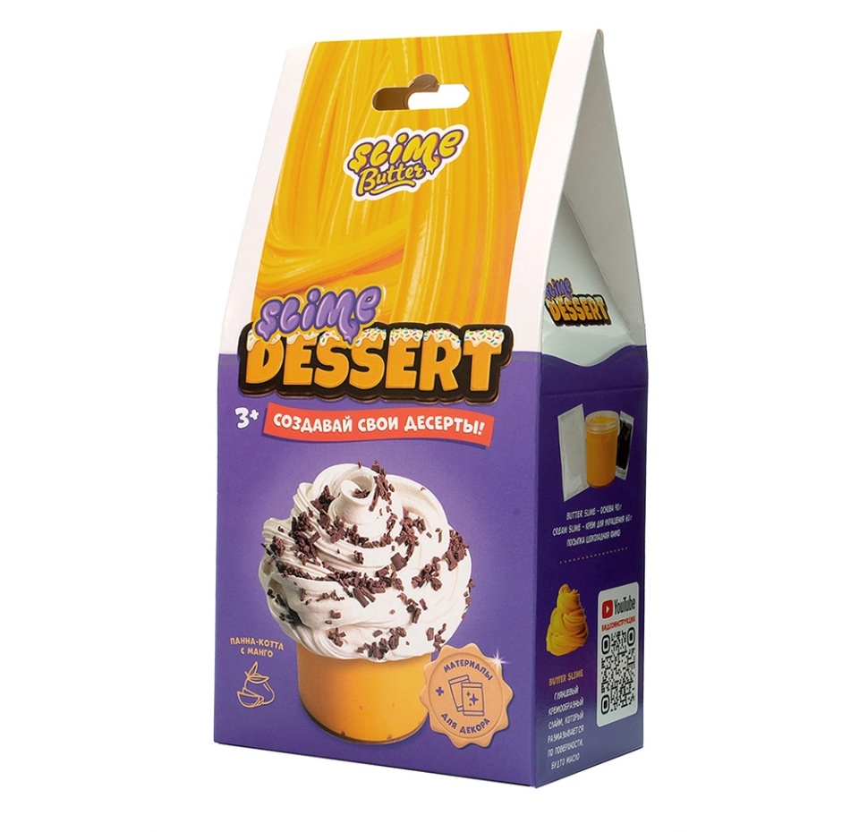 

Игрушка Slime Десерт мини Панна-котта с манго 150г, Россия
