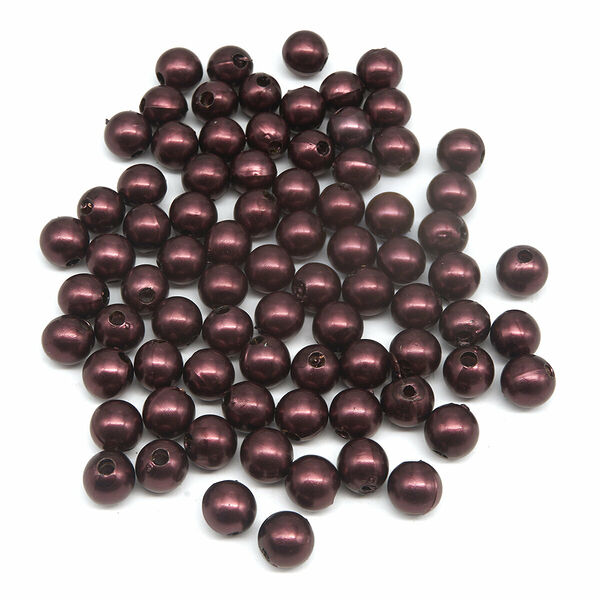 Бусины круглые, пластик, 10мм, 25гр Astra&Craft(B33 коричневый)