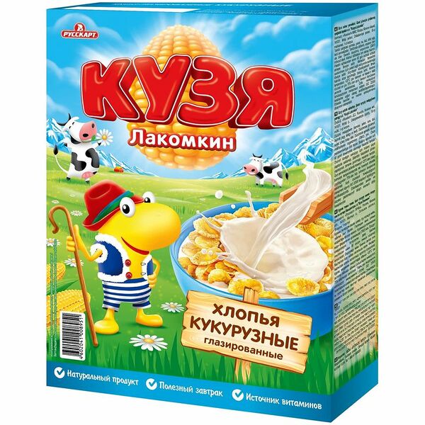 Хлопья Кузя Лакомкин кукурузные глазированные, 250г