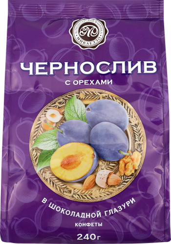 

Конфеты Микаелло чернослив с орехами в шоколадной глазури 240 г
