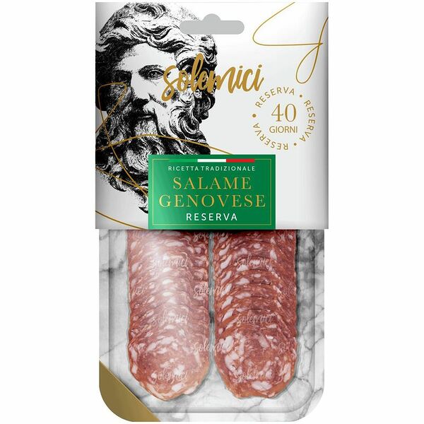 Салями сыровяленая Solemici Genovese полусухая нарезка, 70г