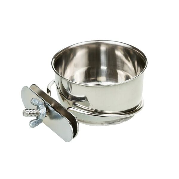 Миска для птиц Petmax металлическая с винтовым крепежом