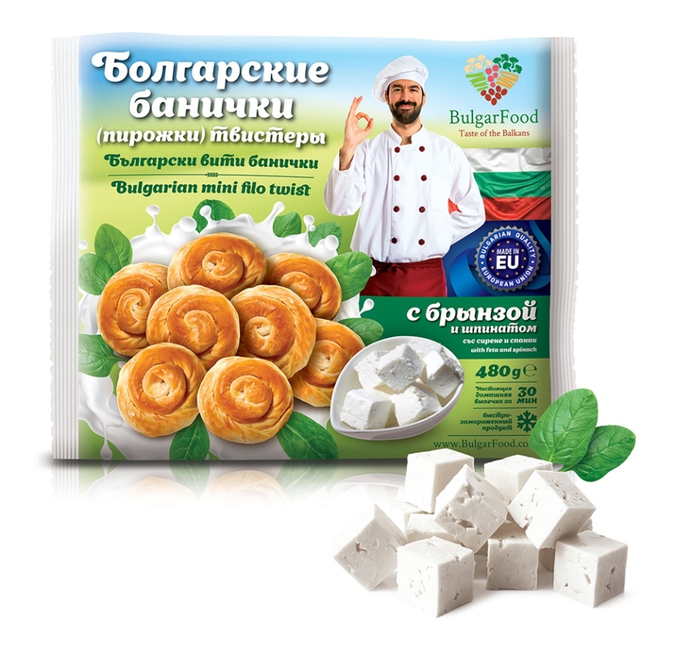 

Банички Болгарские BulgarFood из теста Фило с брынзой и шпинатом 480 г(Продукт замороженный)