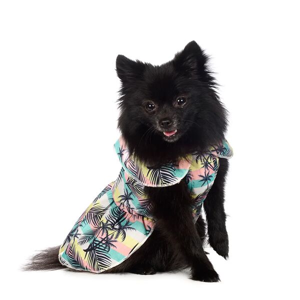 Платье для собак с листьями L зеленый (унисекс)