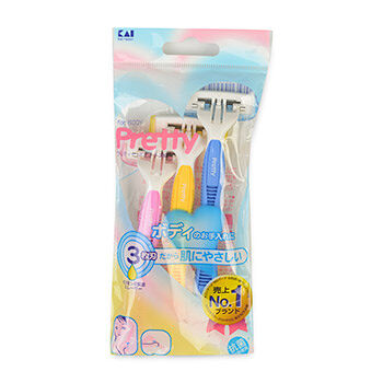 Станок для бритья одноразовый женский со смазывающей полоской и тройным лезвием, 3 шт., Kai, Япония