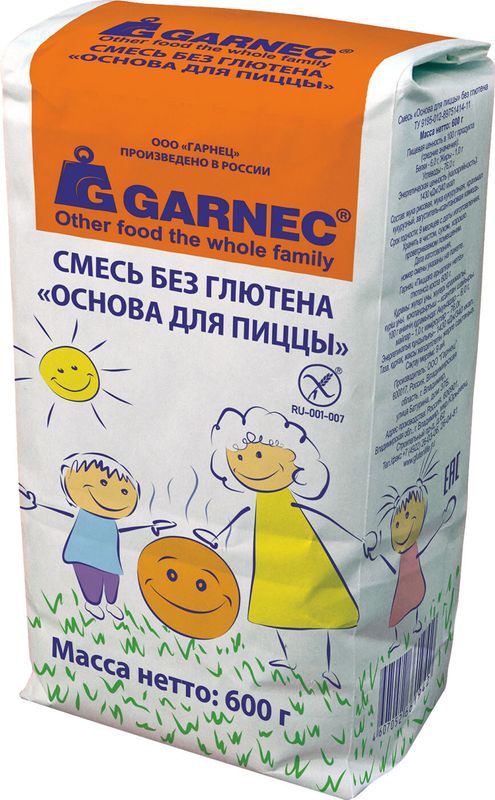 

Сухая смесь Garnec Основа для пиццы без глютена 600 г