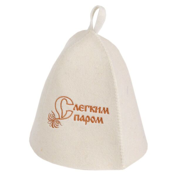 Шапка для сауны ГЛАВБАНЯ BeautyFree с вышивкой, фетр