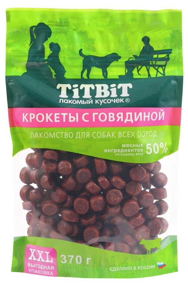

Лакомство для собак Titbit крокеты с говядиной, 370 г