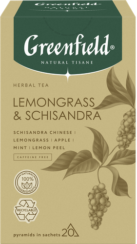 

Чайный напиток Greenfield Natural Tisane Лемонграсс, Китайский лимонник 20 шт х 1.8 г