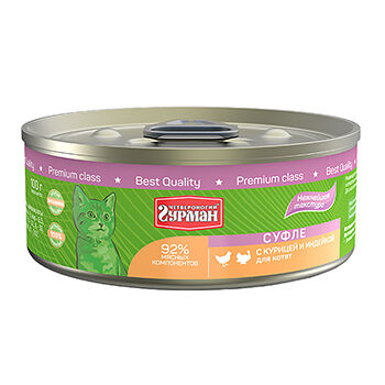 Корм для котят ЧЕТВЕРОНОГИЙ ГУРМАН курица, индейка суфле