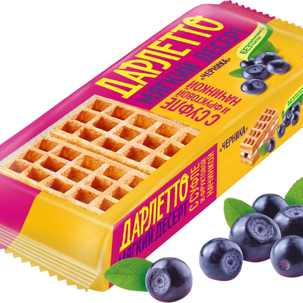 Десерт мягкий Дарлетто суфле с черничной начинкой, 144 г