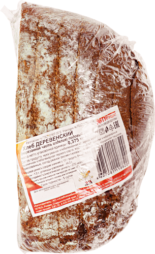 

Хлеб ржано-пшеничный подовый Георгиевский Хлебокомбинат Деревенский половинка в нарезке 375 г