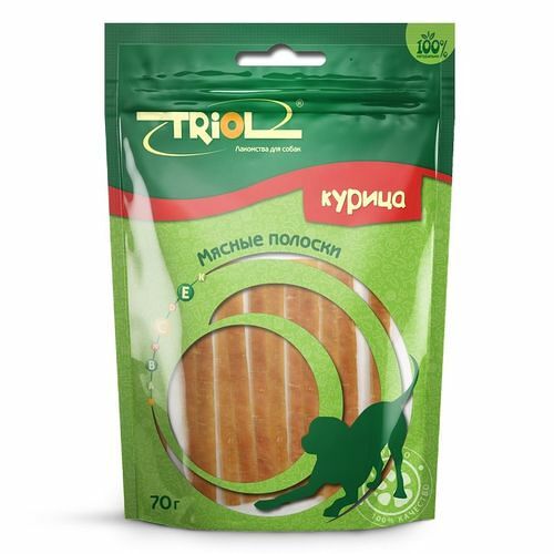 Лакомство для собак Triol мясные полоски, курица