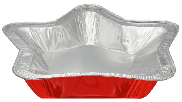 Форма для запекания одноразовая алюминиевая звезда красная, 320x320 мм