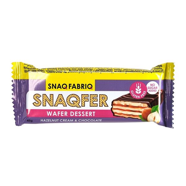 Батончик вафельный Snaq Fabriq со вкусом фундучного крема и бельгийского шоколада, 45 г