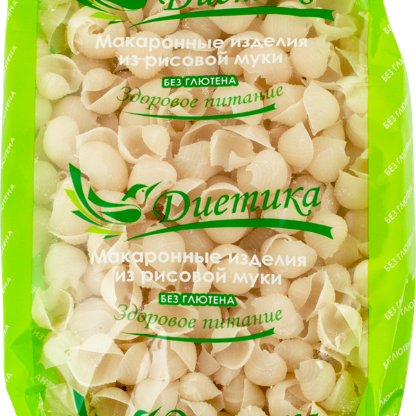 Макароны безглютеновые ДИЕТИКА Ракушка из рисовой муки, 250г