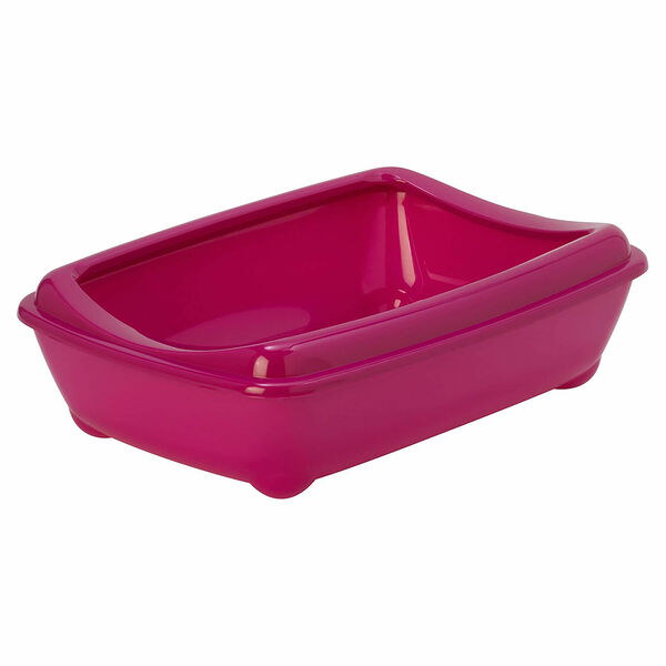 Туалет-лоток для кошек Moderna большой с рамкой artist large + rim, 50х37х13, ярко-розовый