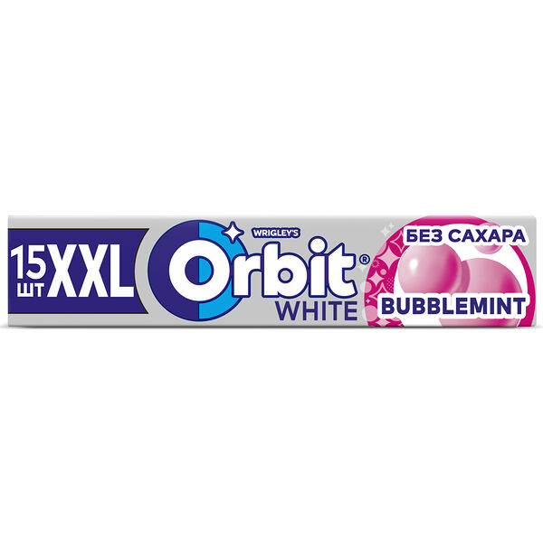Жевательная резинка ORBIT белоснежный bubblemint  XXL  вес 20,4г Wrigley РОССИЯ