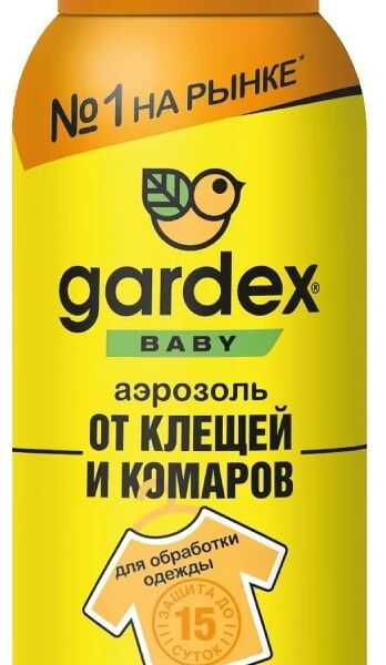 Аэрозоль Gardex Baby от клещей и комаров на одежду 150 мл