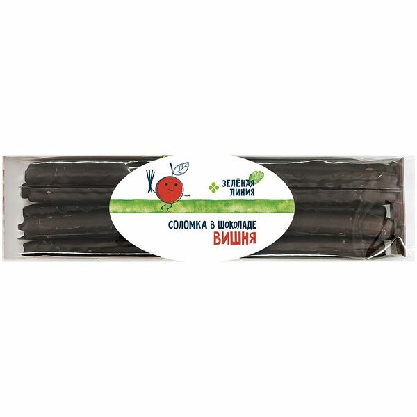 Соломка с начинкой со вкусом вишни в темном шоколаде Зелёная Линия, 80г