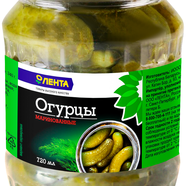 Огурцы маринованные ЛЕНТА