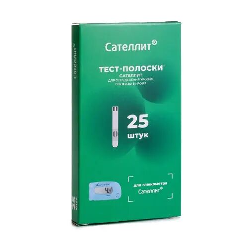 Тест-полоски для глюкометра Сателлит 25 шт