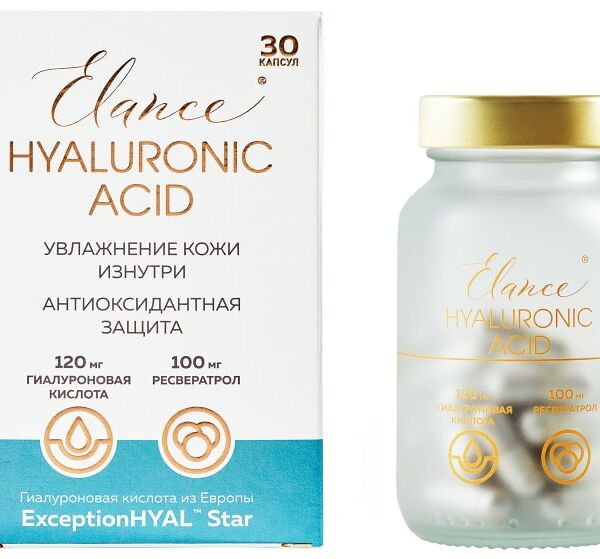Капсулы Elance Гиалуроновая кислота 120мг и ресвератрол 100мг 30 капсул