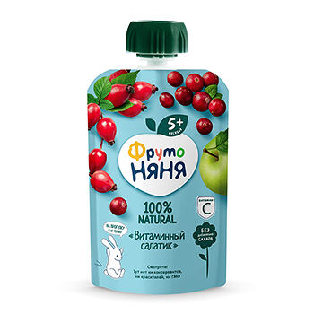 Пюре ФрутоНяня яблоко, шиповник, клюква с сахаром