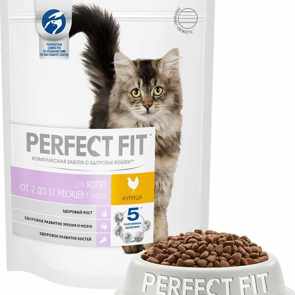 Корм для котят от 2 до 12 месяцев сухой Perfect Fit Курица