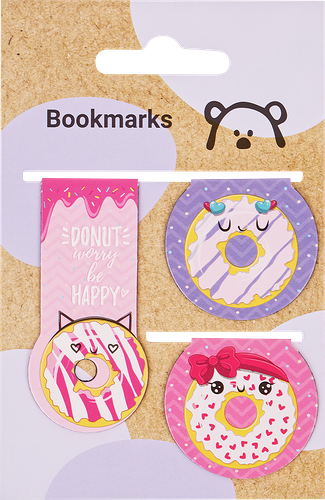 Закладки магнитные для книг Meshu Donuts 7.5х11.5 см, 3 шт