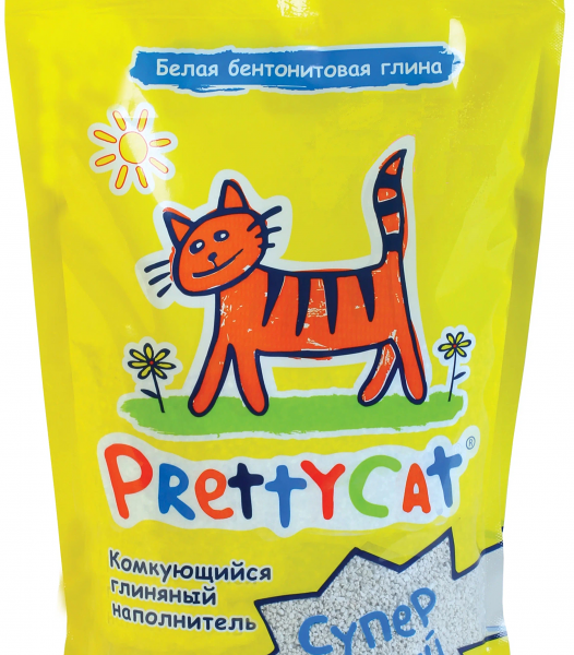 PrettyCat Супер белый наполнитель минеральный комкующийся 2 кг.
