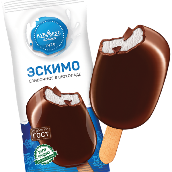 Мороженое эскимо Кубарус сливочное в глазури