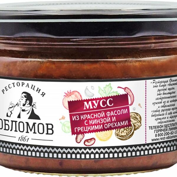 Мусс РЕСТОРАЦИЯ ОБЛОМОВ из красной фасоли с кинзой и грецкими орехами 230г