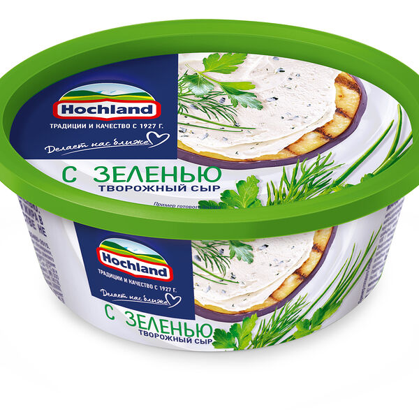 Сыр творожный Hochland с зеленью 60%