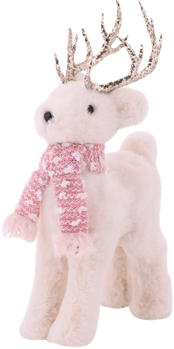 

Фигура новогодняя HOMECLUB Олененок с золотыми рогами 29см, бежевый/розовый