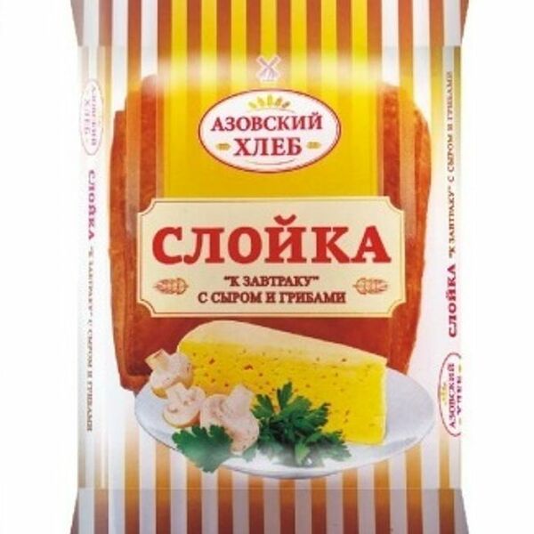 Слойка Азовский хлеб с сыром и грибами