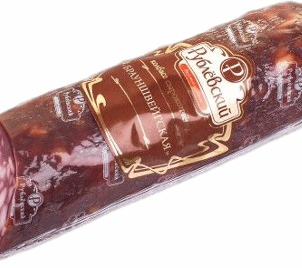 Колбаса Рублевский Брауншвейгская полусухая сырокопченая