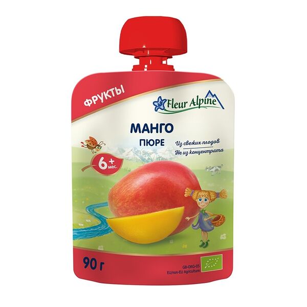 Пюре «Манго» с 6 месяцев, Fleur Alpine Organic