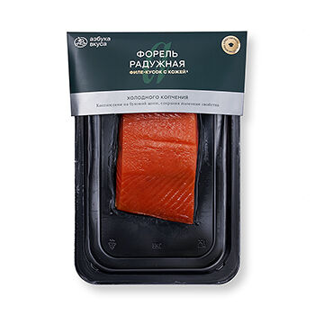 Форель радужная «Азбука Вкуса» холодного копчения филе-кусок с кожей, Россия