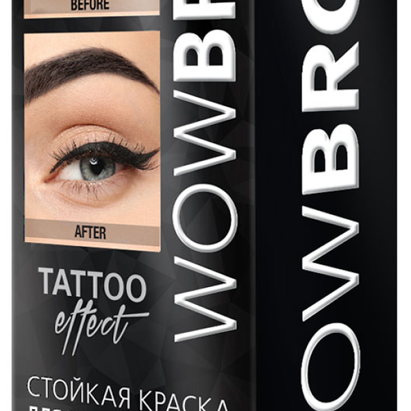 Краска для бровей и ресниц Fara Wow Brow Black sapphire Черный тон 2.0 с эффектом татуажа 30 мл