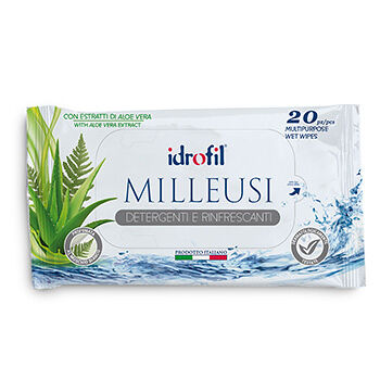 Салфетки влажные idrofil универсальные с экстрактом алоэ вера 20шт., Италия