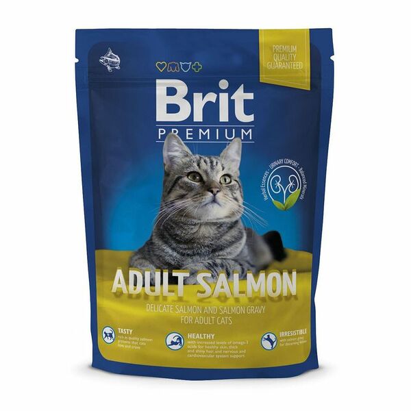 Корм сухой для кошек Brit Premium Cat Adult с лососем