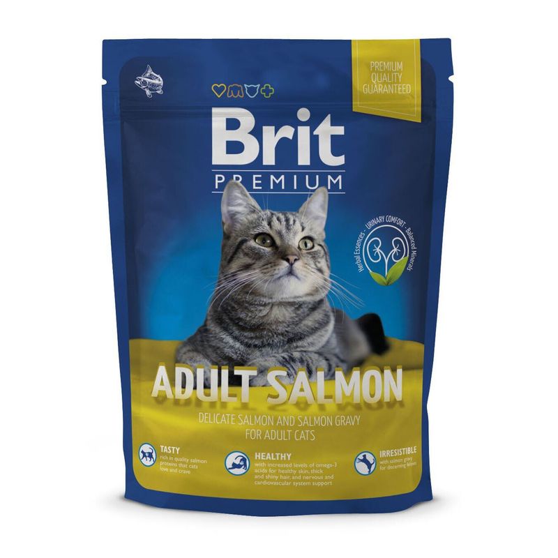 

Корм сухой для кошек Brit Premium Cat Adult с лососем 800 г