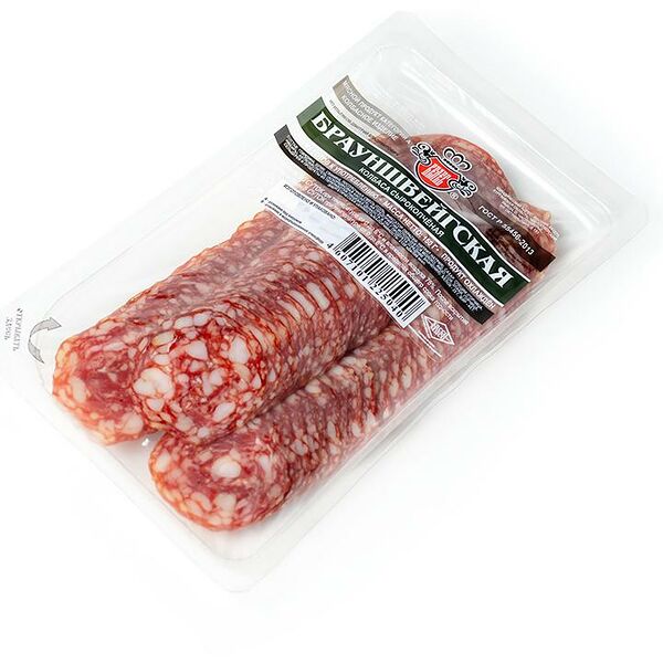 Колбаса Велес Брауншвейская сырокопченая в нарезку 150г