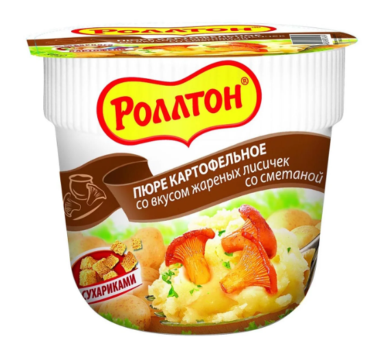 Пюре картофельное Роллтон со вкусом жареных лисичек со сметаной