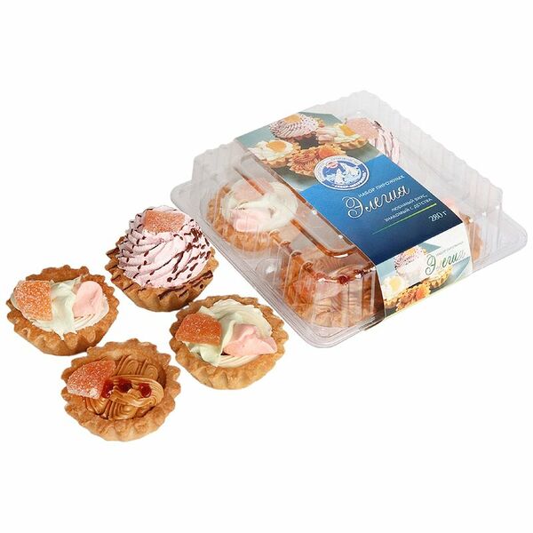 Набор пирожных Север-Метрополь ассорти корзиночки Элегия 4шт, 280 г