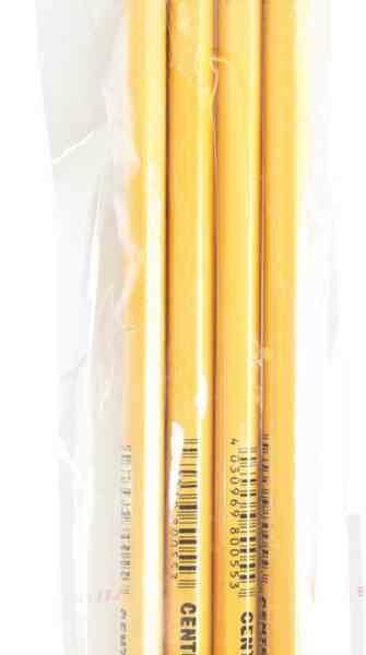 Карандаши чернографитные Centrum деревянные с ластиком, 4 шт.